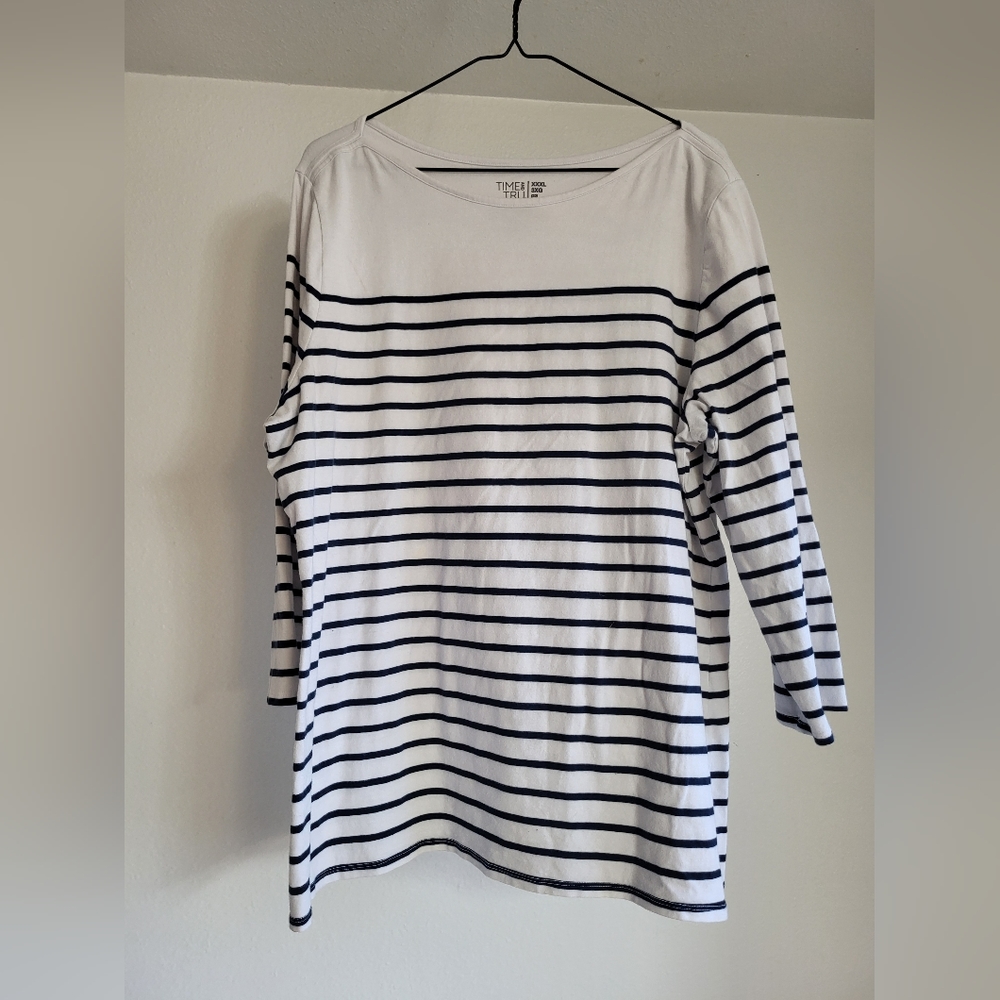 Time and Tru 3XL navy stripe shirt.